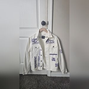 Zara Cream Jacket with Purple Details